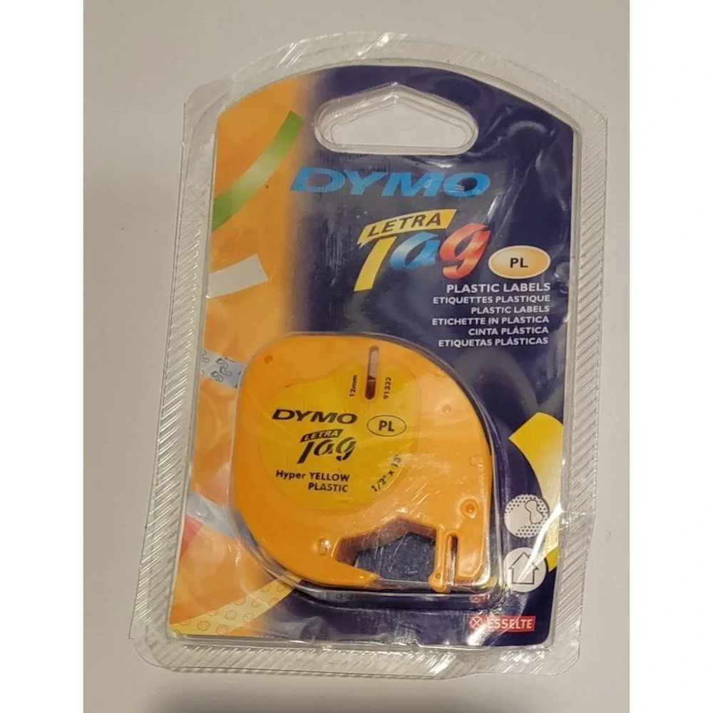 DYMO Letra Tag PL Plastic Labels, 1/2